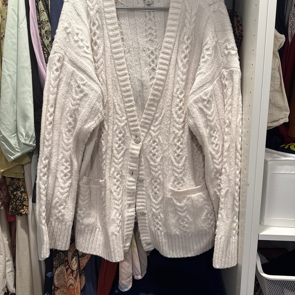 a new day Women's Cable Knit Cardigan - Cream